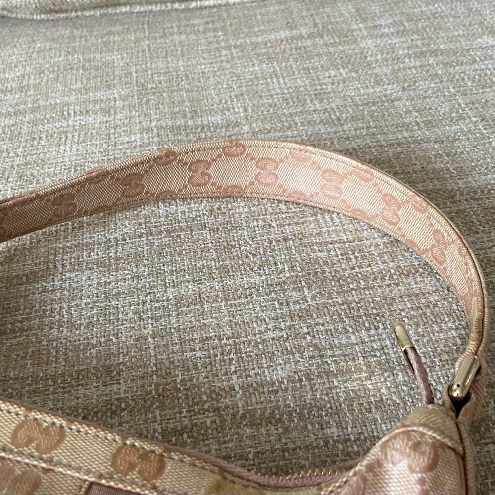 Gucci pink GG crystal coated canvas horsebit web hobo shoulder bag bow tie - Picture 15 of 16